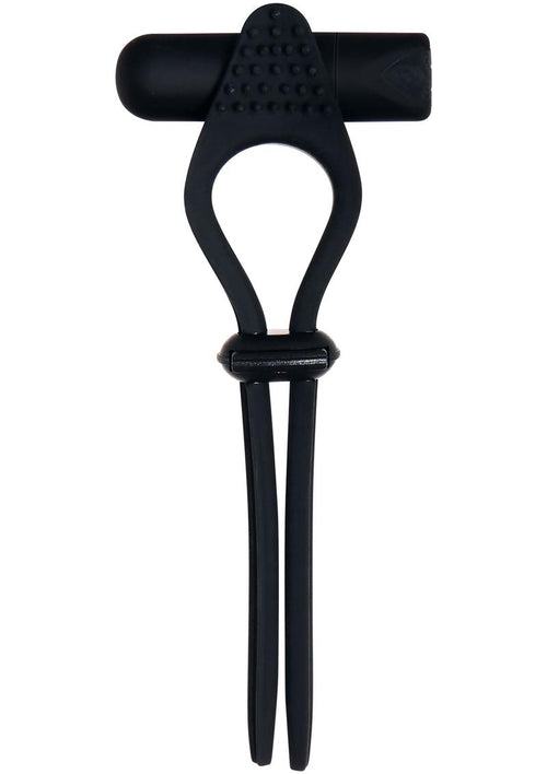 Load image 1 in gallery view. Zero Tolerance Black Tie Affair Vibrating Cock Ring - Black
