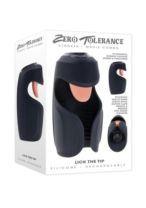 Load image 1 in gallery view. Zero Tolerance Lick The Tip Rechargeable Silicone Mouth Masturbator - Black