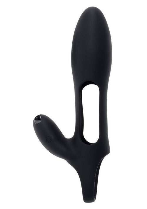 Load image 1 in gallery view. Zero Tolerance Nautilus Rechargeable Silicone Dual Cock Ring - Black