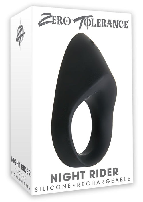 Load image 1 in gallery view. Zero Tolerance Night Rider Rechargeable Silicone Cock Ring - Black