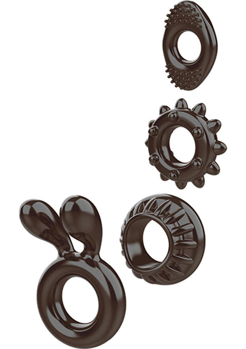 Load image 1 in gallery view. Zero Tolerance Ring My Bell Cock Ring Kit - Smoke - 4 Piece Kit