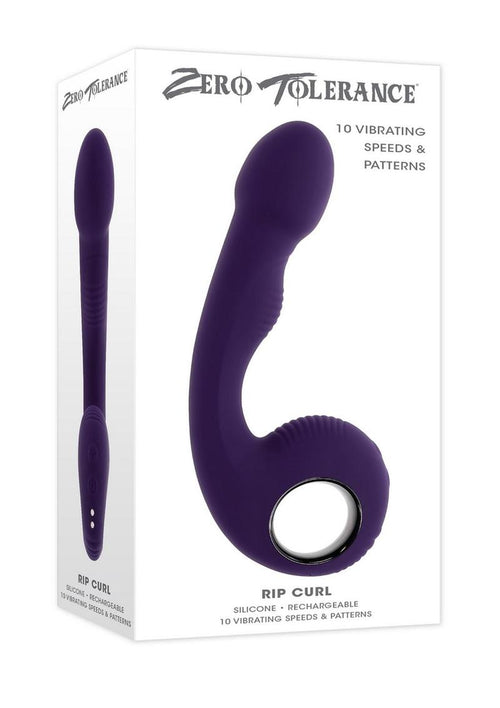 Load image 1 in gallery view. Zero Tolerance Rip Curl Rechargeable Silicone Prostate Vibrator - Purple