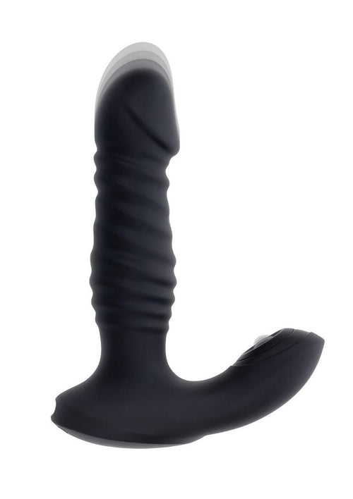 Load image 1 in gallery view. Zero Tolerance Striker Rechargeable Silicone Thrusting Anal Vibrator with Remote Control - Black