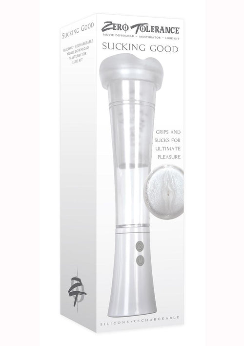 Load image 1 in gallery view. Zero Tolerance Sucking Good Rechargeable Vibrating Masturbator - Black/Vanilla