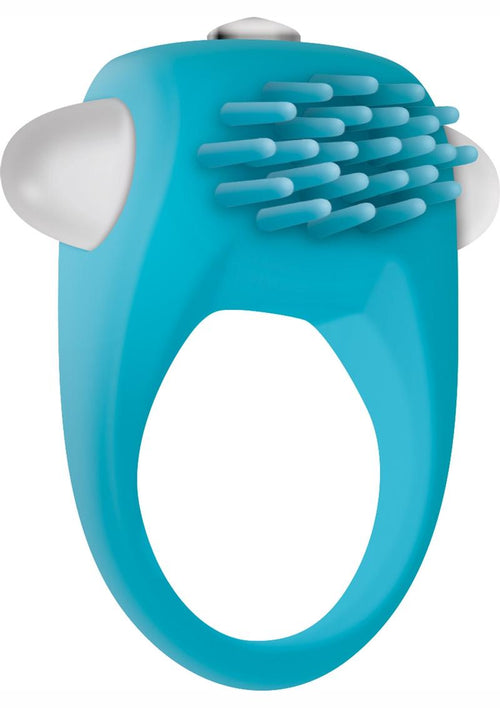 Load image 1 in gallery view. Zero Tolerance Teal Tickler Silicone Vibrating Cock Ring - Teal