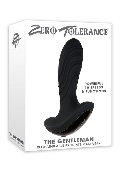 Load image 1 in gallery view. Zero Tolerance The Gentleman Rechargeable Silicone Vibrating Prostate Massager - Black