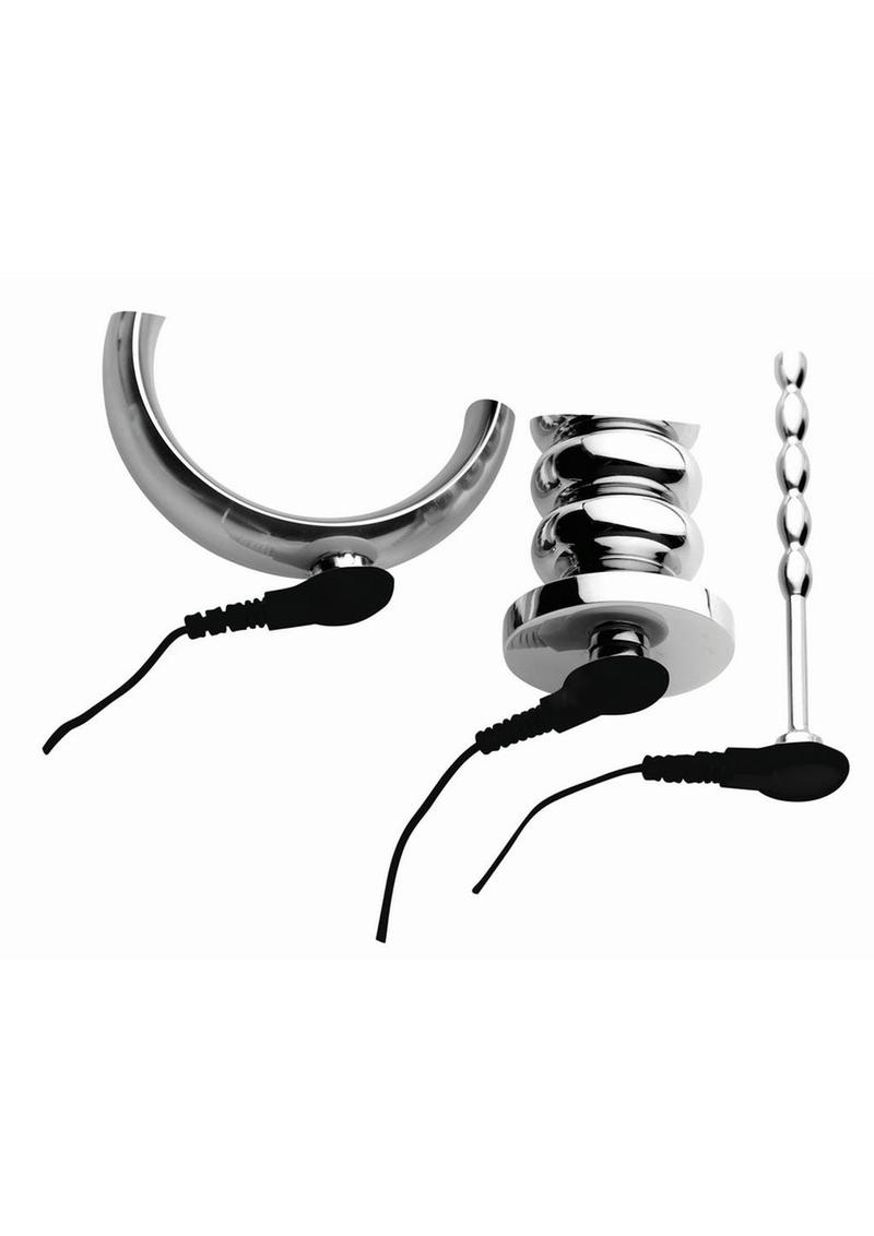 Zeus Electrosex Deluxe Voltaic For Him Stainless Steel E-Stim Kit Zeus Electrosex