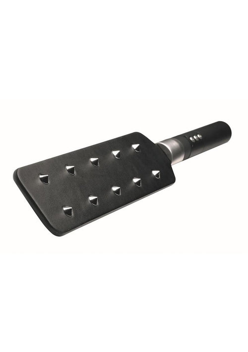 Load image 1 in gallery view. Zeus Electrosex E-Stim Spiked Paddle - Black/Silver