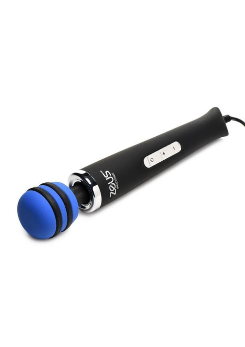 Load image 1 in gallery view. Zeus Electrosex E-Stim Vibrating Silicone Wand Massager - Black/Blue