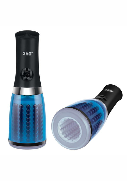 Load image 1 in gallery view. ZOLO 360° Rotating Beaded Masturbator - Black/Blue