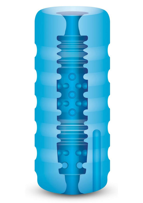 Load image 1 in gallery view. ZOLO Backdoor Stroker Squeezable Vibrating Masturbator with Bullet - Butt - Blue