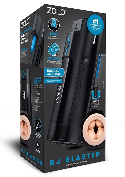 Load image 1 in gallery view. ZOLO BJ Blaster Rechargeable Mouth Masturbator - Black