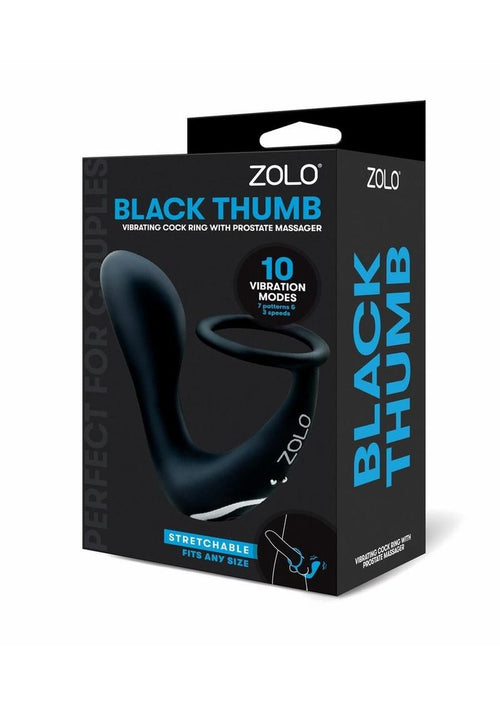 Load image 1 in gallery view. ZOLO Black Thumb Silicone Rechargeable Prostate Massager