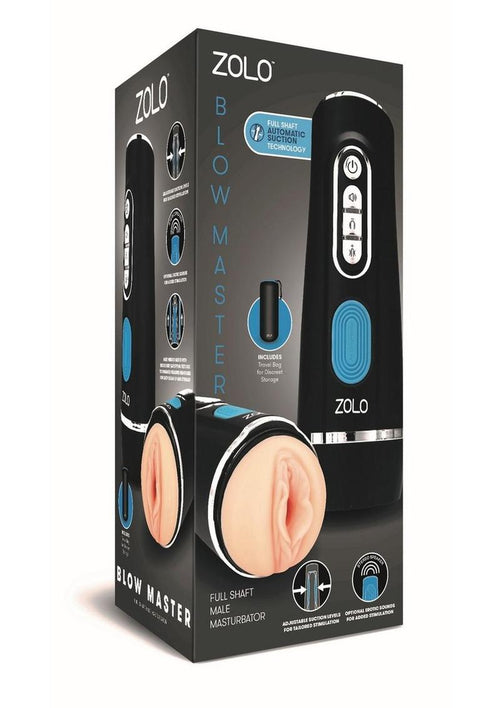 Load image 1 in gallery view. ZOLO Blow Master Rechargeable Silicone Masturbator - Black/Blue