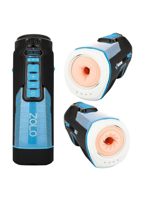 Load image 1 in gallery view. ZOLO Blowbot Full Shaft Male Blowjob Masturbator - Black/Blue