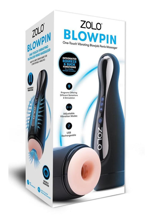Load image 1 in gallery view. ZOLO Blowpin Rechargeable Masturbator - Black