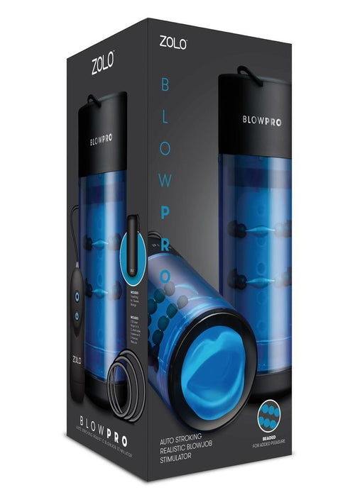 Load image 1 in gallery view. ZOLO Blowpro Vibrating Simulator Masturbator with Bullet - Black/Blue
