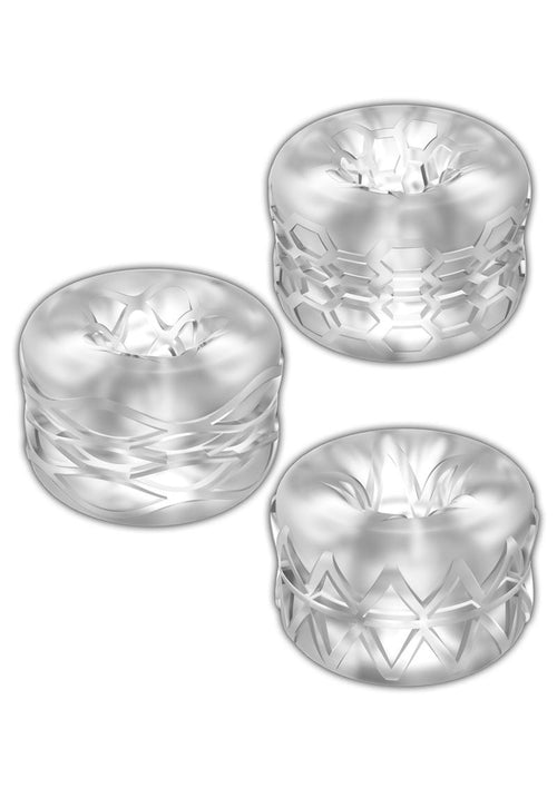 Load image 1 in gallery view. ZOLO Bumperz Strokers Masturbator - Clear - 3 Piece/Set