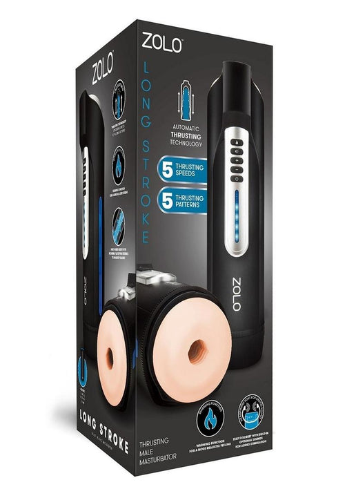 Load image 1 in gallery view. ZOLO Long Stroke Rechargeable Silicone Masturbator - Black