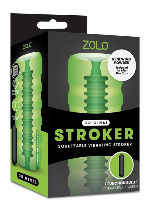 Load image 1 in gallery view. ZOLO Original Stroker Squeezable Vibrating Masturbator with Bullet - Green