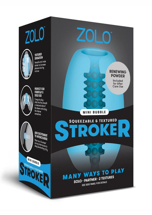 Load image 1 in gallery view. ZOLO Squeezable Mini Bubble Masturbator - Blue